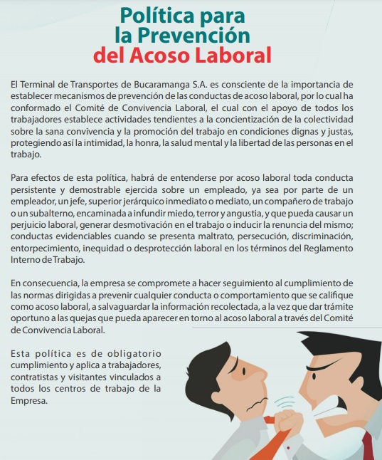 Política para la prevención del acoso laboral TERMINAL DE